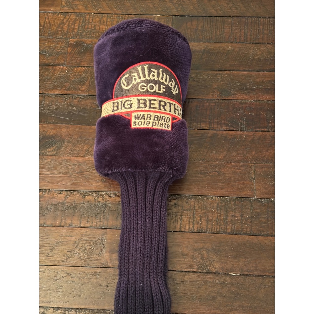 Vintage Callaway Golf Big Bertha War Bird Driver Headcover Purple Knit Sock 1